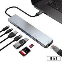 type c hub docking station portable multifunctional 8 in 1 usb 3 0 hdmi compatible rj45 pd usb laptop for macbook