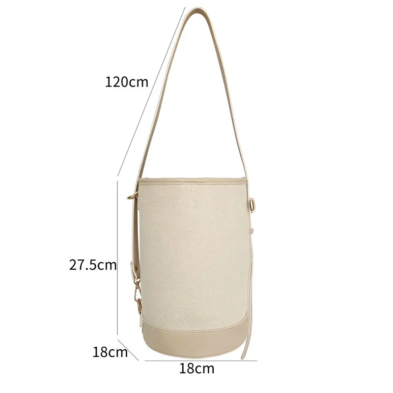 

Whole Sale High Qaulity Canvas PU Leather Women Round Bucket Luxury Handbag Women's Bag Designer Shoulder Crossbody Bag