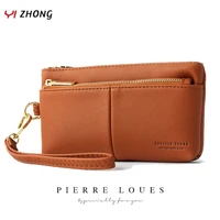 yizhong soft pu leather long cosmetic bag for women multifunction small makeup purse large capacity wristband purses clutch bag