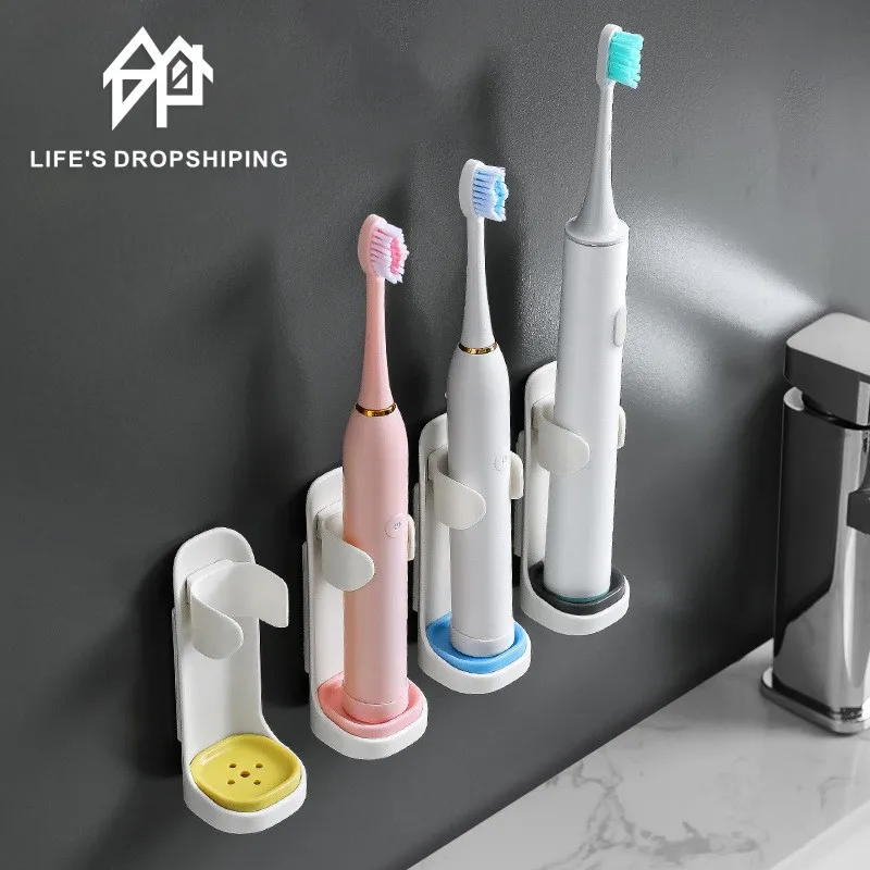 

New Creative Traceless Stand Rack Toothbrush Organizer Electric Toothbrush Holder Wall-Mounted Space Saving Bathroom Accessories