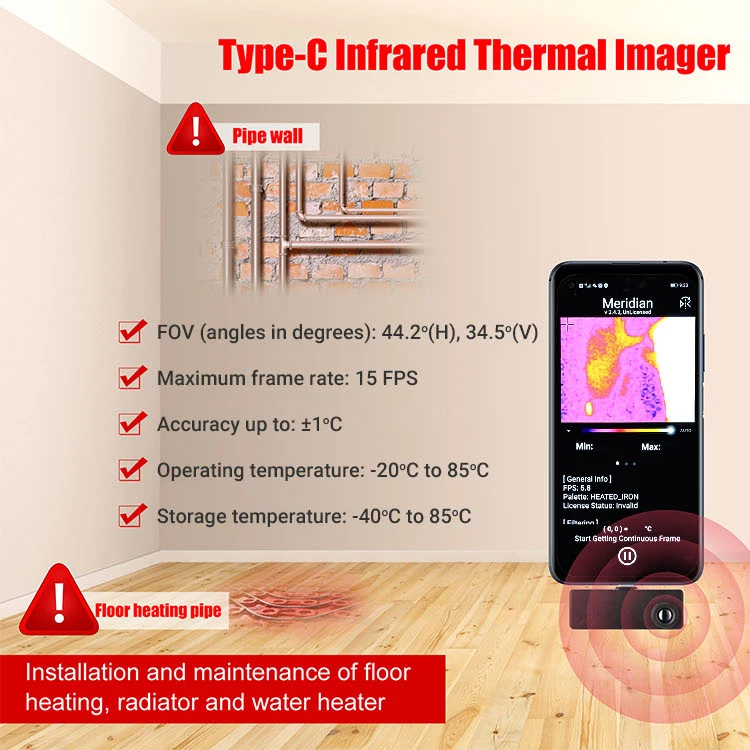 factory odm oem thermal imager camera high resolution 80 by 62 smart sensor for android mobile phone free global shipping