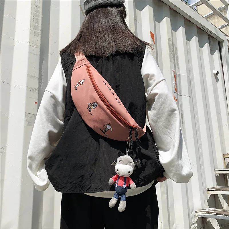 Новая пара женские груди мешок личность Поясные сумки Женская нейлоновая сумка