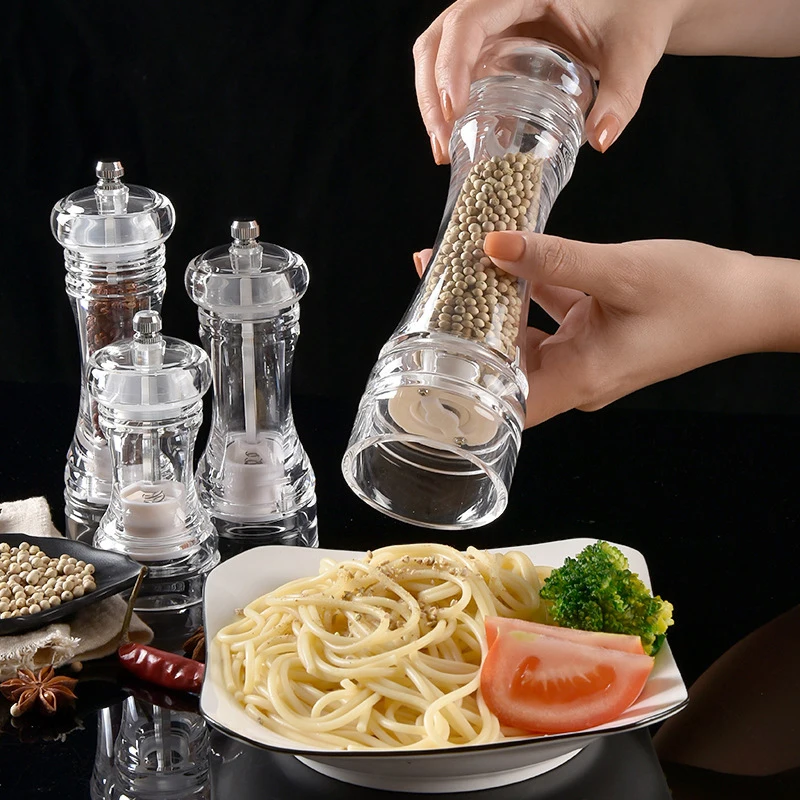 

Manual salt and pepper grinder grain mill kitchen utensils herb crusher seasoning condiment organizer spice jars peper spray