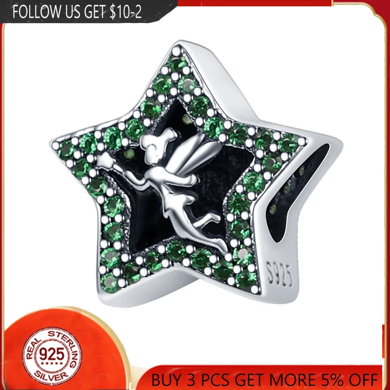 

NEW 100% Silver Color Angel Pentagram Beads Charms Fit Original 925 Pandora Bracelets Bangle Make DIY For Women Jewelry Gif