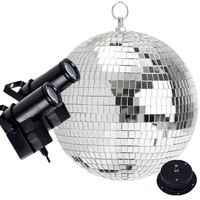 dia15cm 25cm 30cm reflective glass disco mirror ball with 10w rgb beam pinspot spotlight home party wedding stage light decor