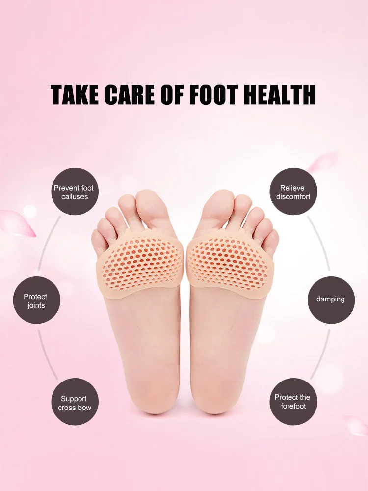 Невидимые подушечки для ног женские силиконовые носки ухода за ногами стелька из
