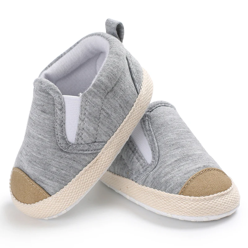 Мокасины для новорожденных 0-18 месяцев, прогулочная обувь, Серые кроссовки для маленьких мальчиков и девочек, без застежки, обувь для первых ... от AliExpress WW