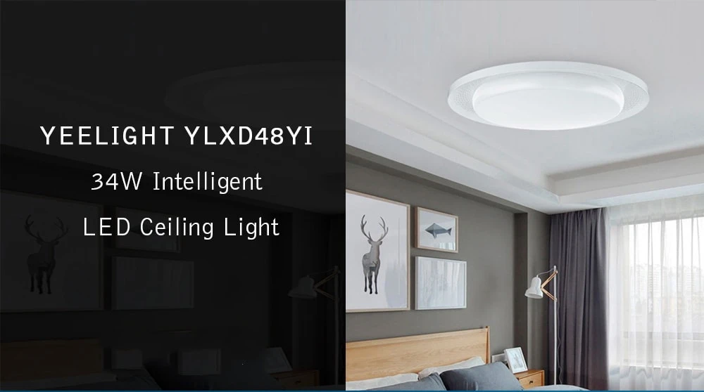 Yeelight YLXD48YI 34 Вт 560x100 мм 2000lm Интеллектуальный светодиодный потолочный светильник 560 приложение пульт дистанционного управления с регулируемой яркостью AC100-240V