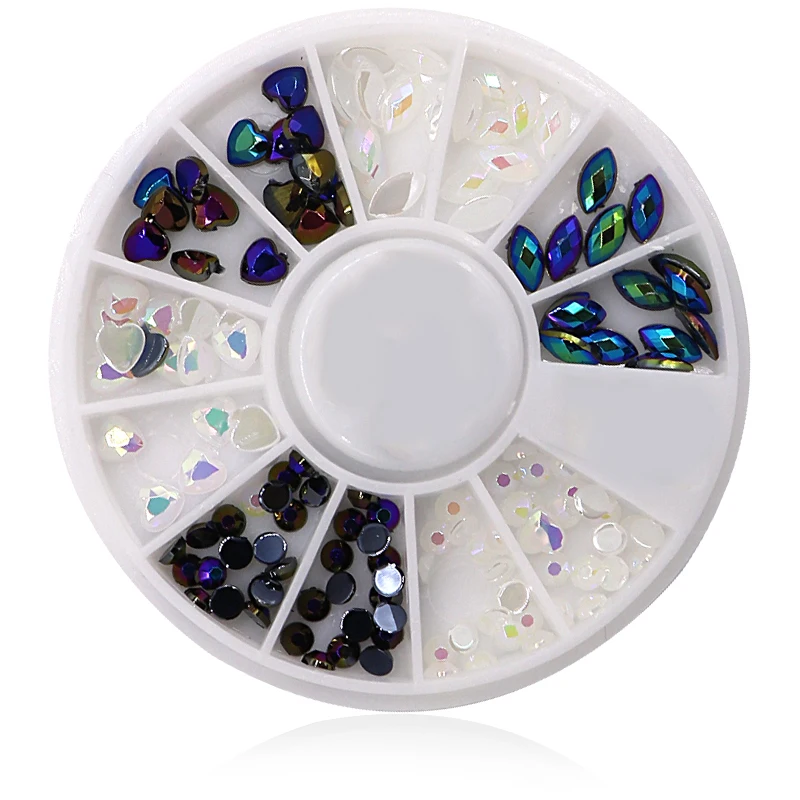 Wholesale 10-50Box Irregular 3D Rhinestone Nail Art Decorations Shiny Crystal Mix Color Manicure DIY Nail Tips 3D Decorations