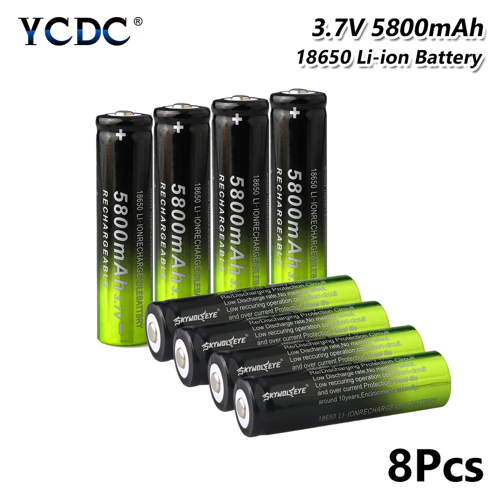 Перезаряжаемая Высококачественная батарея 18650 3,7 V 5800mAh для электронной сигареты, литиевая батарея, высокая мощность разряда, большой ток