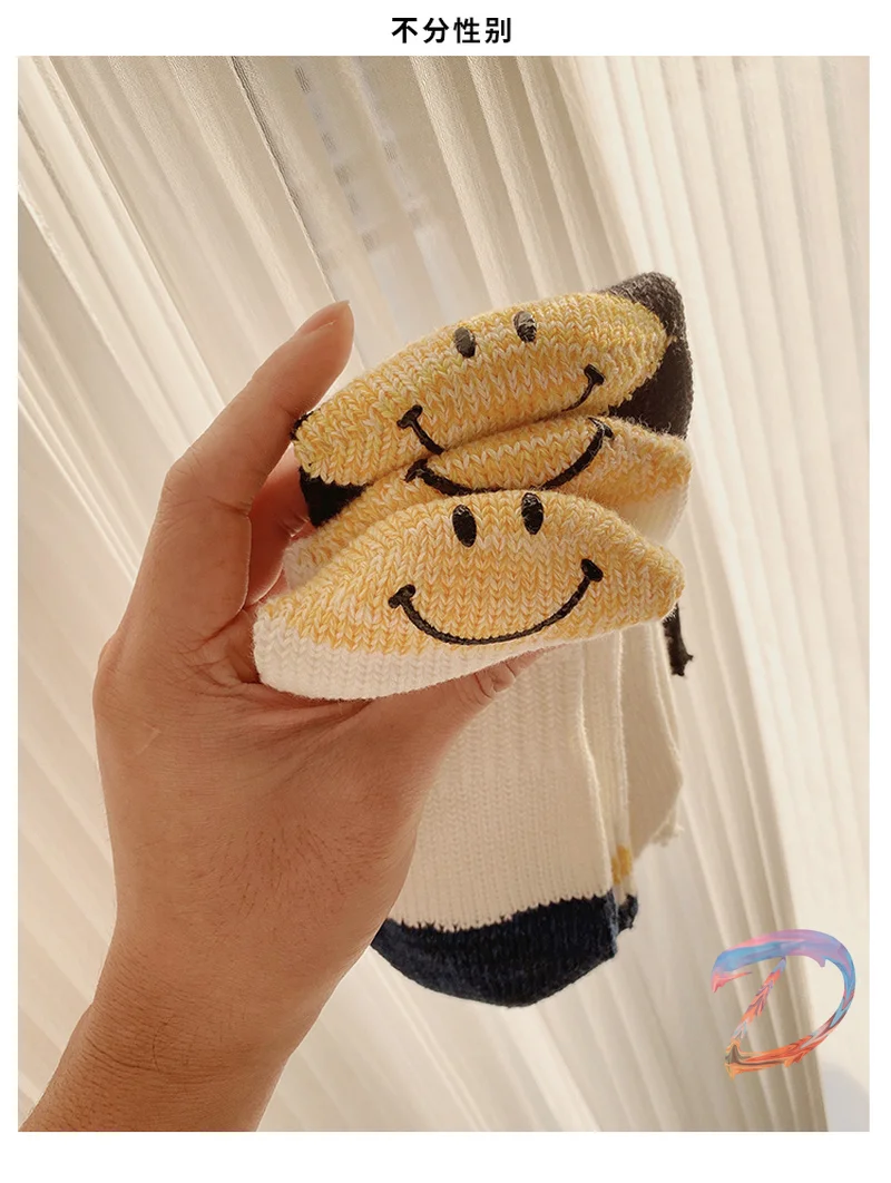 KAPITAL Middle Tube Socks High Quality Casual Men's Women's Smiley Face  Cotton Socks Casual KAPITAL Knitted Socks