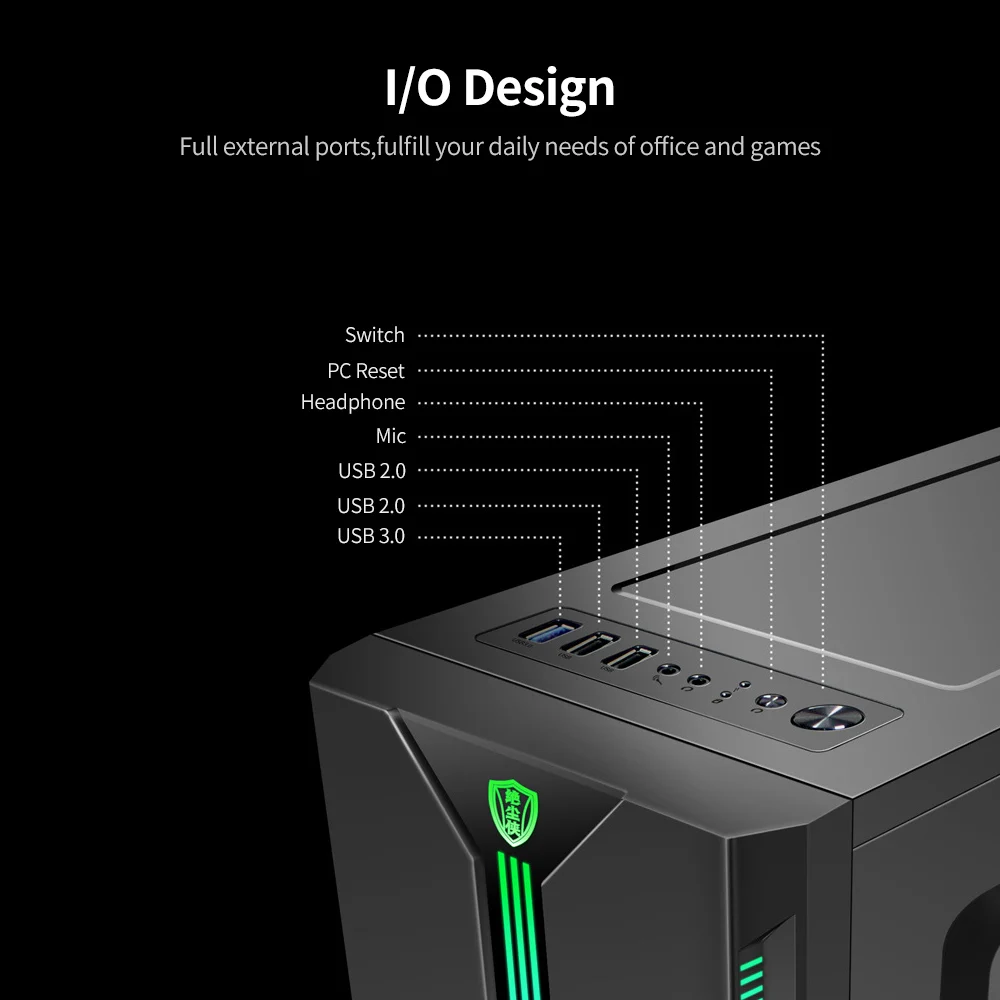 Чехол для настольного компьютера с поддержкой ATX/Micro ATX/Mini ITX прозрачный RGB чехол ПК