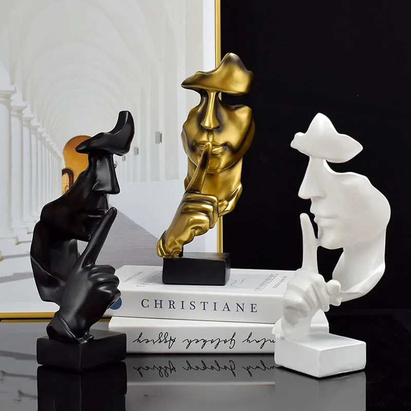 

Полимерная Бесшумная Золотая скульптура, украшение для дома и офиса, статуя, настольное украшение для дисплея, украшение для телевизора, ка...