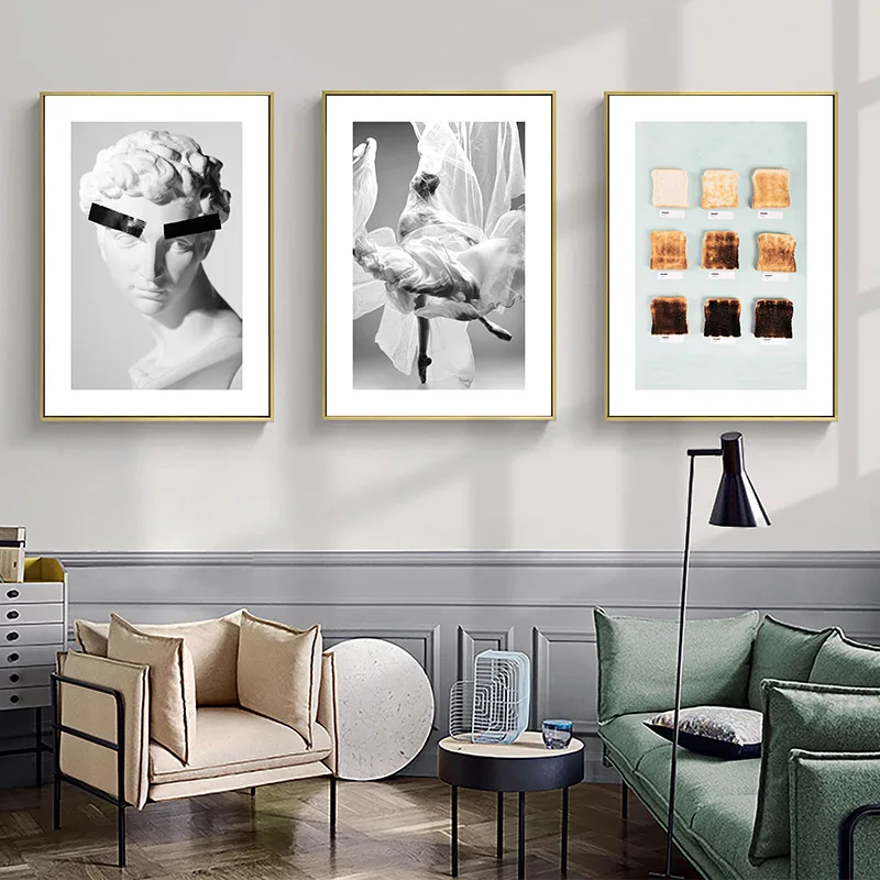 Современная Настенная картина скульптура головы абстрактный постер