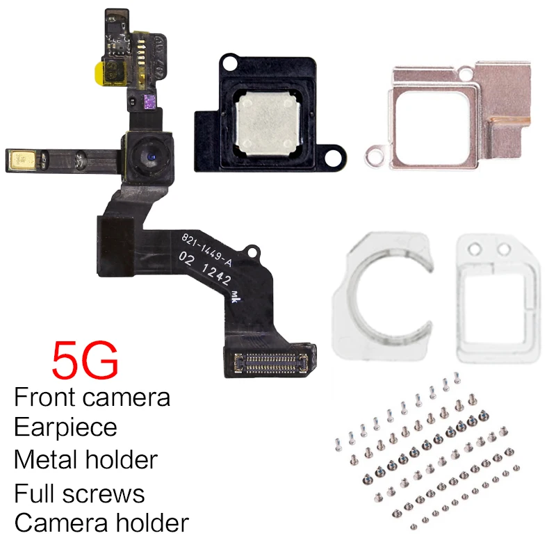 Шлейф с фронтальной камерой и динамиком для iPhone 5 5S 5C 6 6S Plus|Шлейфы мобильных