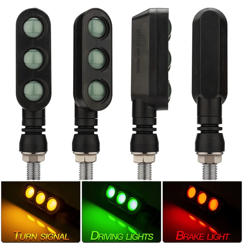 

2Pcs Universal Motorcycle Turn Signal Light Daytime Running Lights Brake Lamps Red Yellow Green LED For Traffic Control Signal