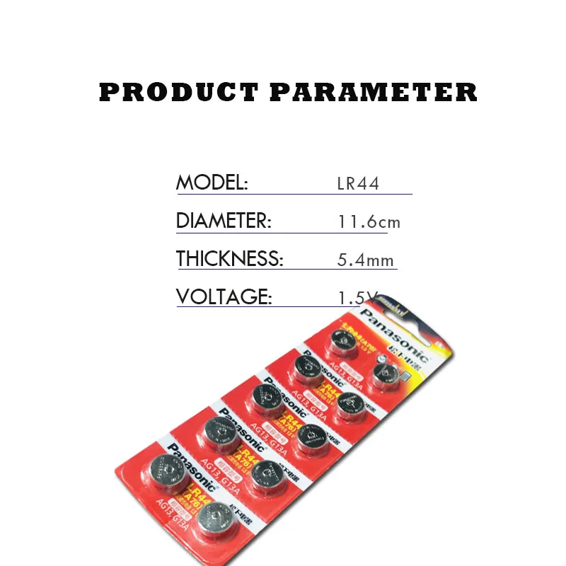 10 шт./лот оригинальные щелочные аккумуляторы PANASONIC LR44 A76 1 5 В AG13 SR1154 357 Кнопочная