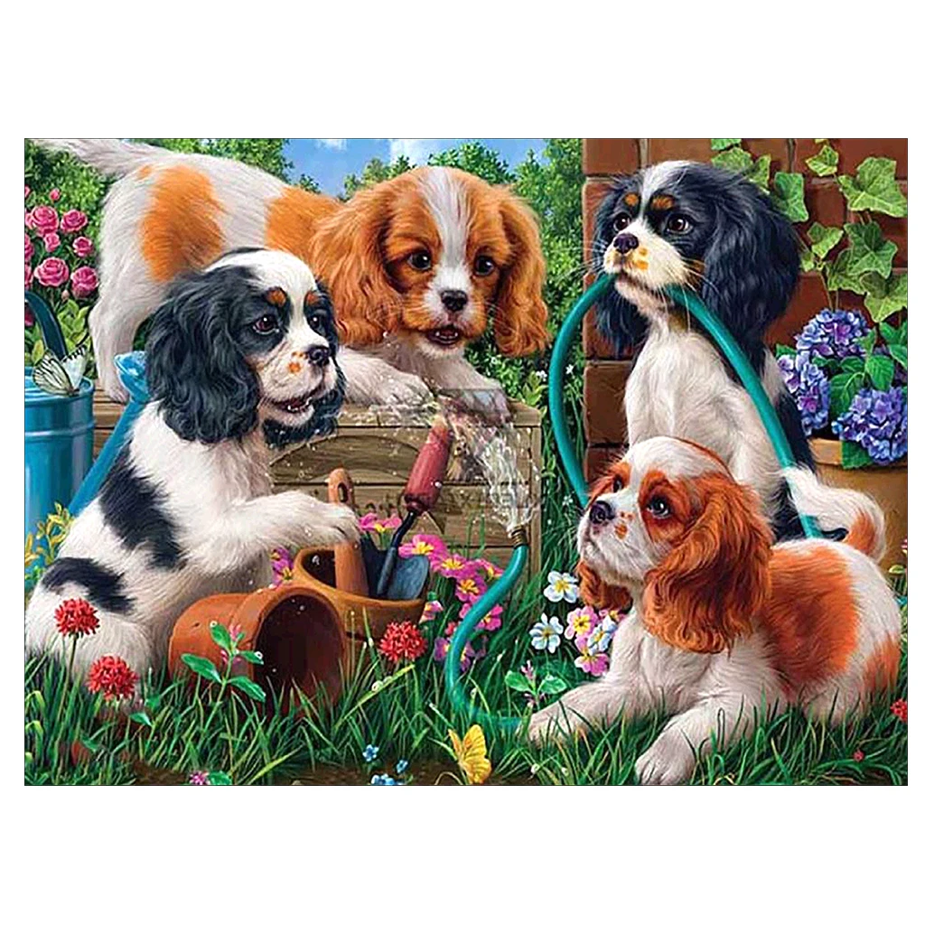 

5D DIY Diamond Painting Full Circle Diamond "Animal Puppy" Diamond Embroidery Cross Stitch Mosaic Gift Home Decoration Gift