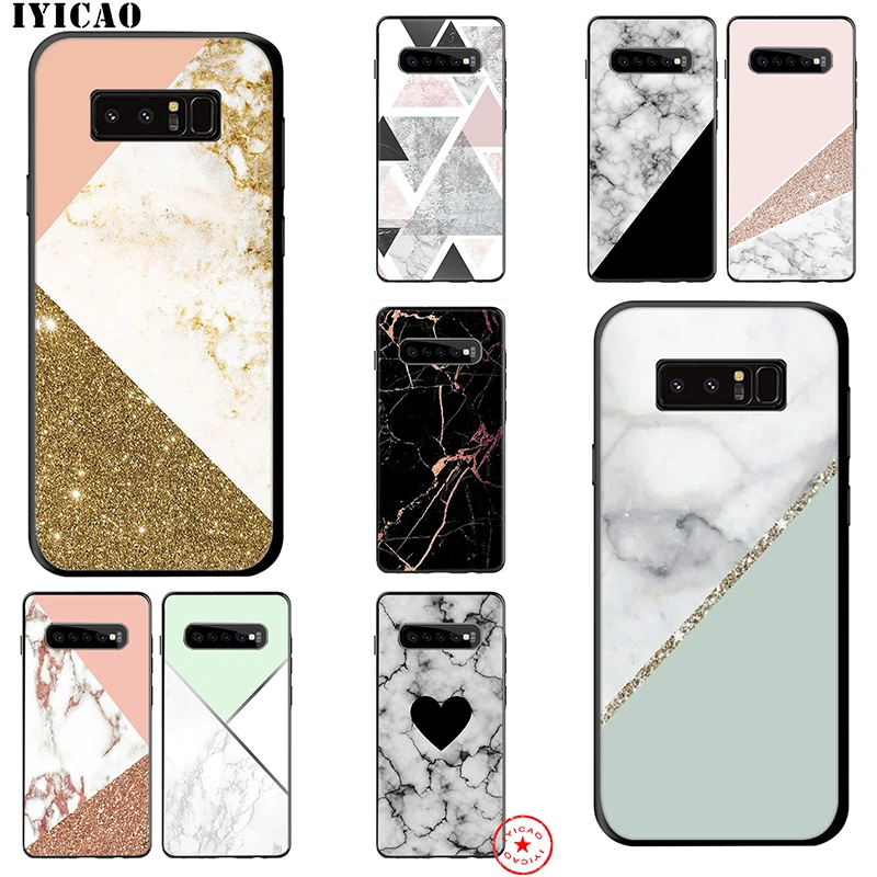 IYICAO розовый мраморный роскошный мягкий чехол для samsung Galaxy S10e S10 S9 S8 Note 8 9 10 Plus S6 S7 Edge
