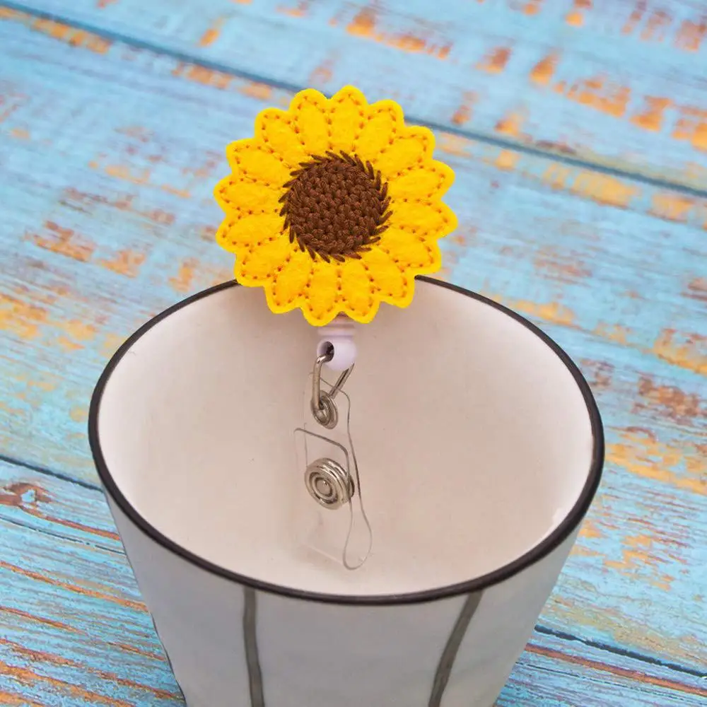 1 шт. Подсолнух бейдж держатель катушки Точная строчка усиленный ремешок легко