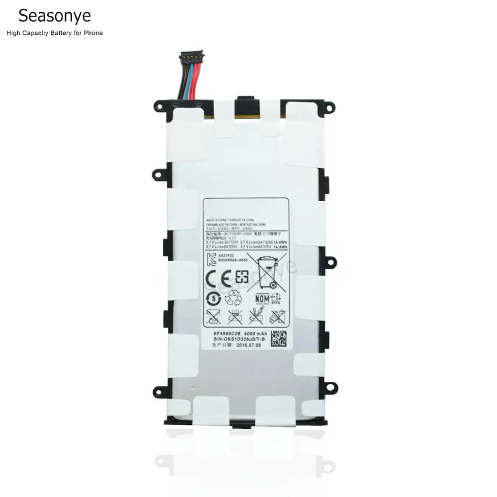 Seasonye 4000 мАч/14.8Wh SP4960C3B Замена платы Батарея для samsung Galaxy Tablet 2 7,0 P6200 P3100 P3110 P3113 GT-P3110