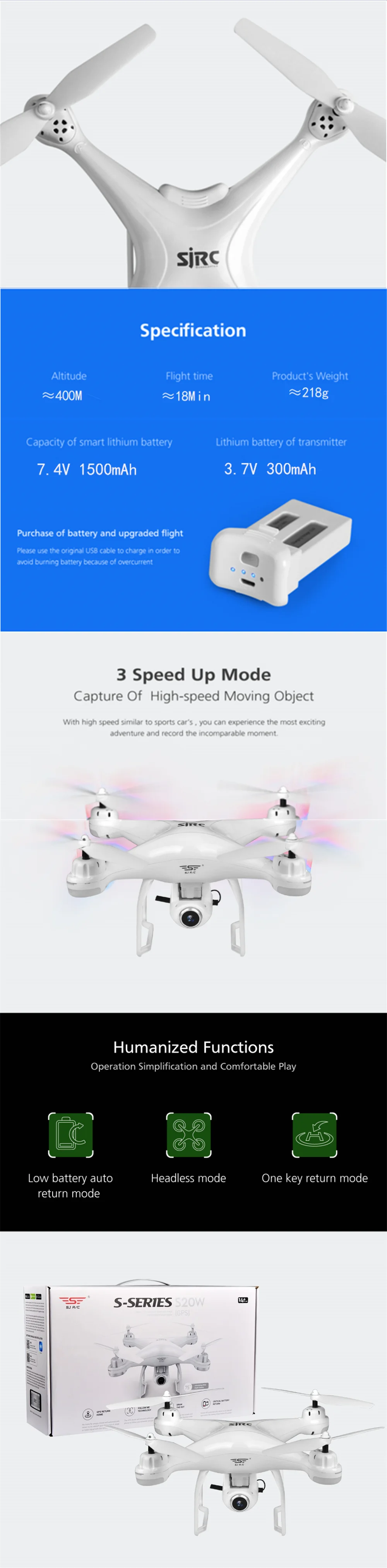 SJRC S20 PRO 5G wifi FPV двойной gps с 4K широкоугольной камерой VR режим динамического следования RC Дрон Квадрокоптер RTF