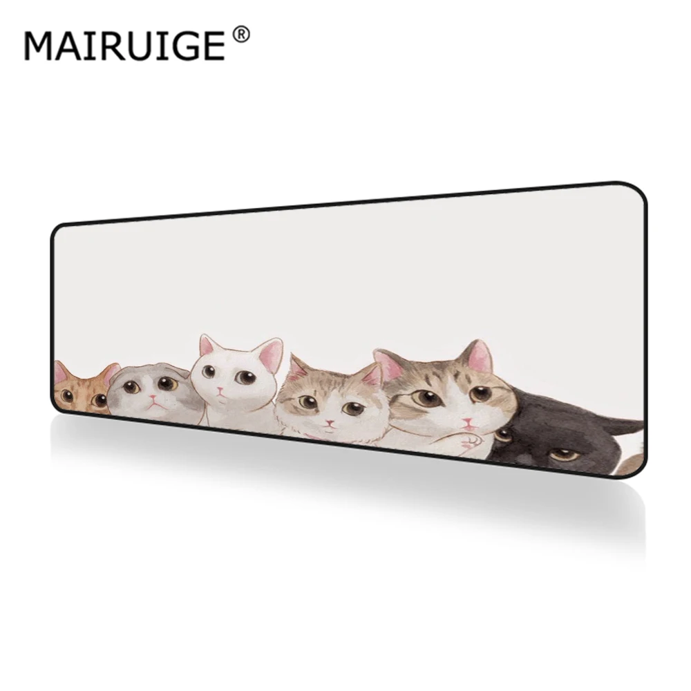 

Cat Cute Mouse Pad XXL Gamer Desk Mat Computer PC Large Keyboard Pad Gaming MousePad 90x40cm/80x30cm for Laptop Table Pads