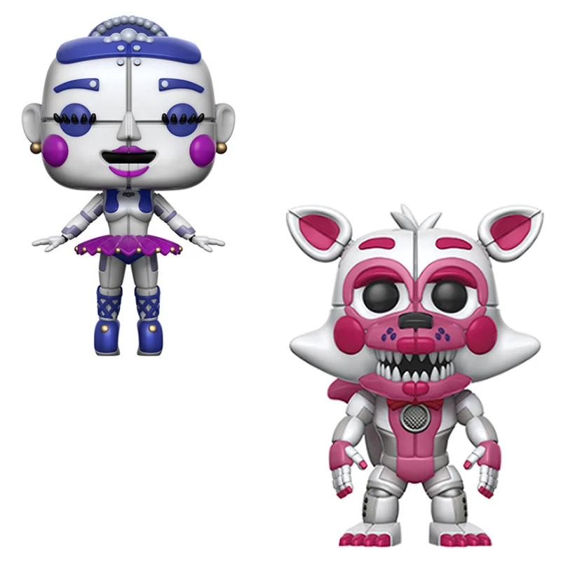 2PCS Игрушки Five Nights At Freddy's, ПВХ, 10 шт., фигурки, куклы-медведи из винила FNAF Бонни и Чика Foxy Freddy Fazbear, кукла - Цвет: 2PCS