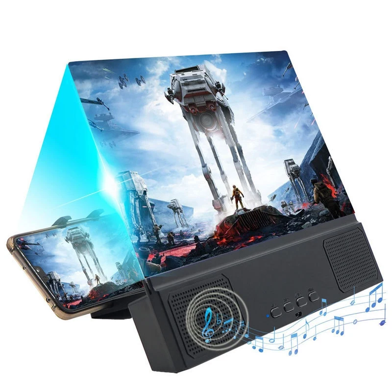 12-дюймовый мобильного телефона Экран усилители 3D видео HD Большой Лупа с Bluetooth