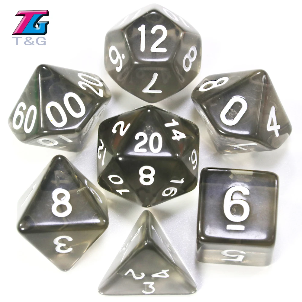 Игральные кости T &amp G 7 шт./лот высококачественные желтые прозрачные игральные D4 d6