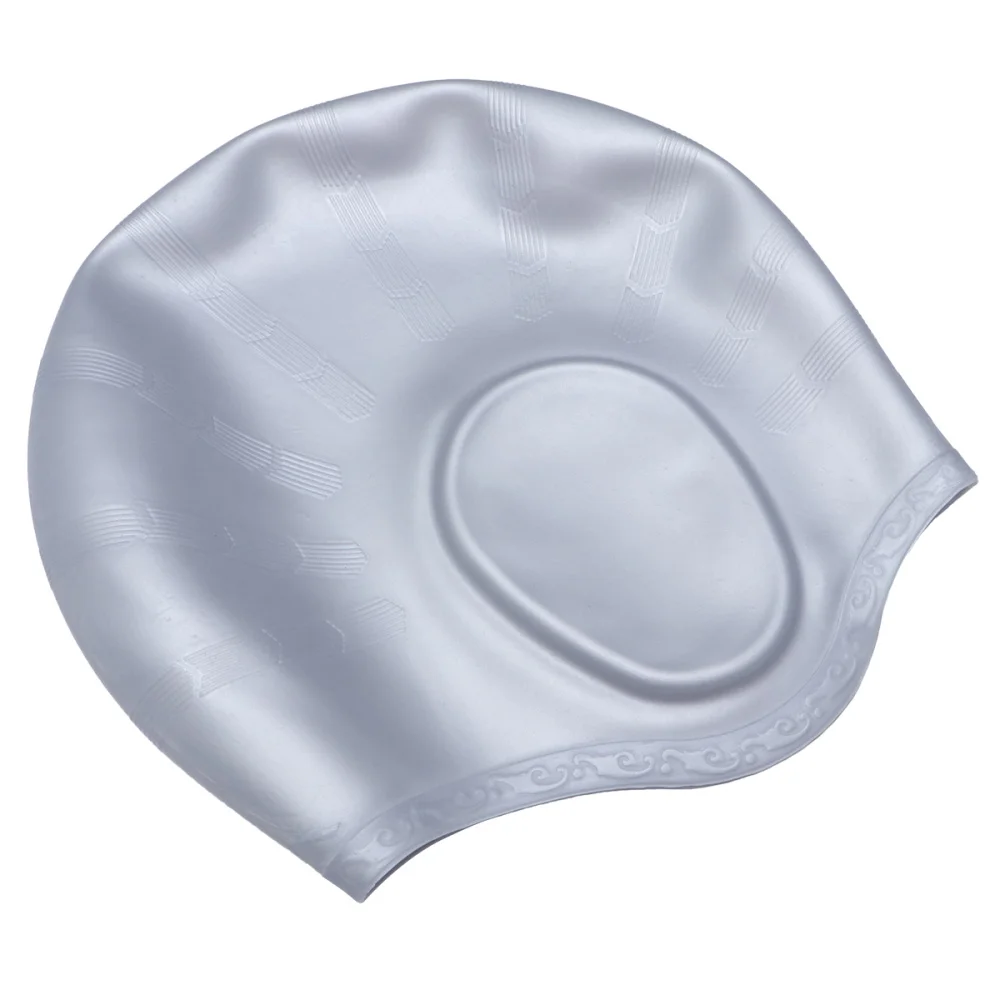 

Silicone Swimming Cap Waterproof Swimming Hat Sports Elastic Swimming Hat Ear Protection Swimming Head Accessory for Adult (Silv