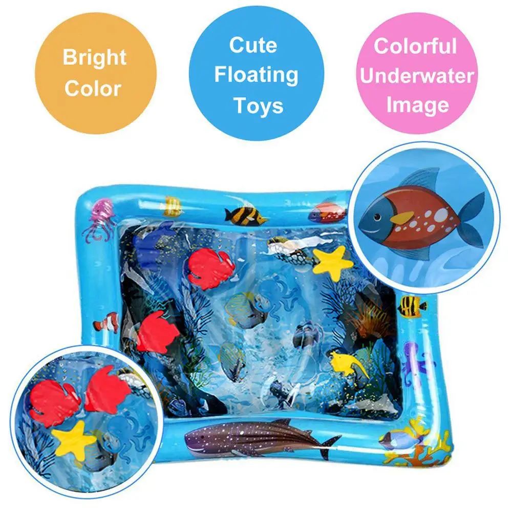 Детский надувной игровой коврик для аквариума игрушка живота водная подушка