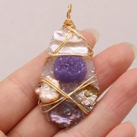 new pendant natural semi precious stone irregular crystal bud charm for jewelry making diy necklace earring accessories 25x55mm