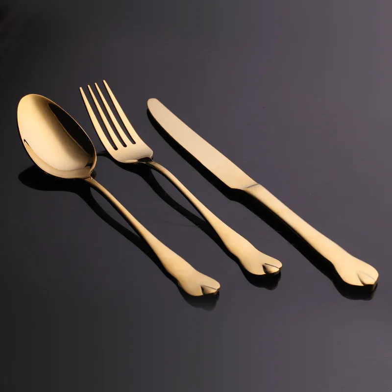 

Portable Luxury Cutlery Rose Gold Stainless Steel Eco Friendly Kitchen Cutlery Set Aparelho De Jantar Dinnerware Sets DB60DC