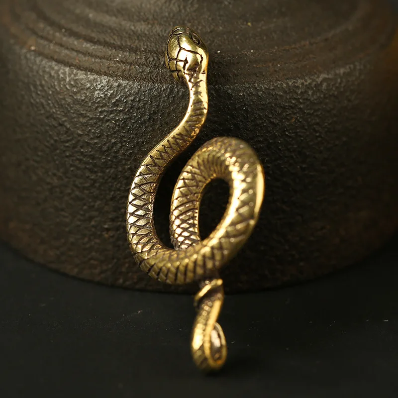 Винтажный брелок ручной работы из латуни Zoadic змея Висячие Подвески аксессуары