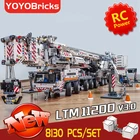 Новая мощность, мобильный телефон, строительные блоки Liebherres LTM11200, большой инженерный кран с дистанционным управлением, игрушки для мальчиков, подарки