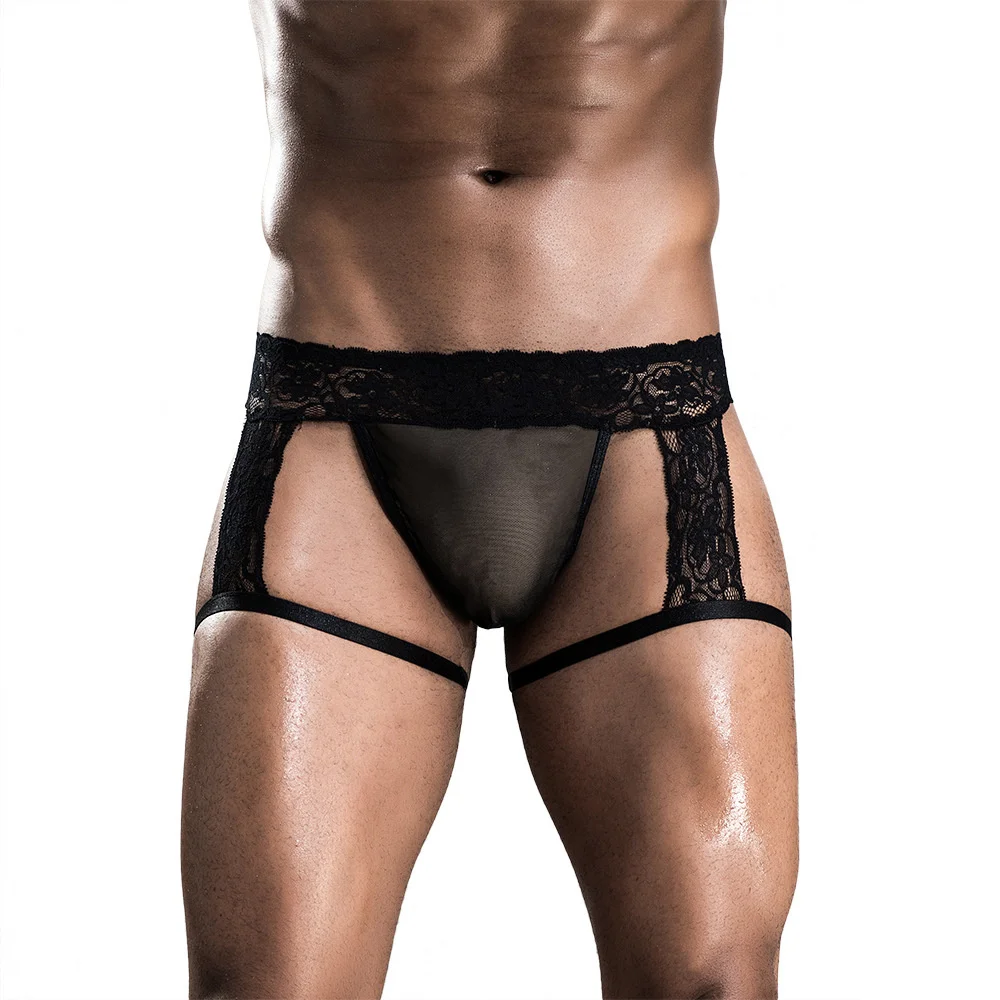 

Трусы-стринги Jockstrap мужские, кружевное нижнее белье, эротический фетиш, стринги, Экзотический костюм для бара и клуба, сексуальное нижнее бе...