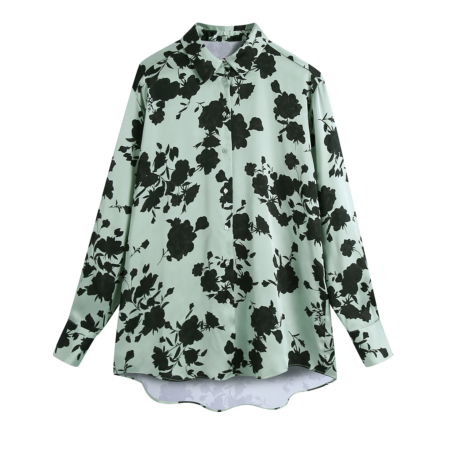 

Women Vintage INK F lower Print Casual Smock Blouse Office Lady Retro Long Sleeve Business Shirt Chic Blusas TopsZL012