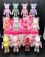 12pcs bearbricklys 200 colorful beads pvc action figures blocks bear dolls decoration models friends toys christmas gifts