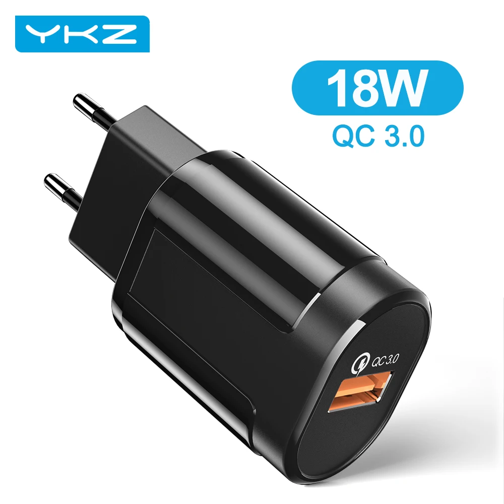 Quick Charge 3 0 Мобильный телефон USB зарядное устройство YKZ 18 Вт европейская вилка