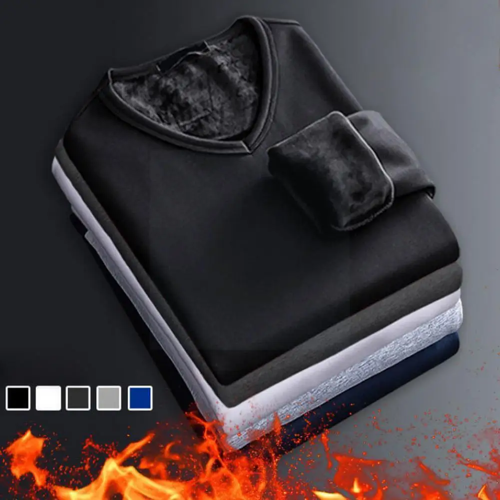 

Мужская бархатная футболка с длинным рукавом, V-образным вырезом