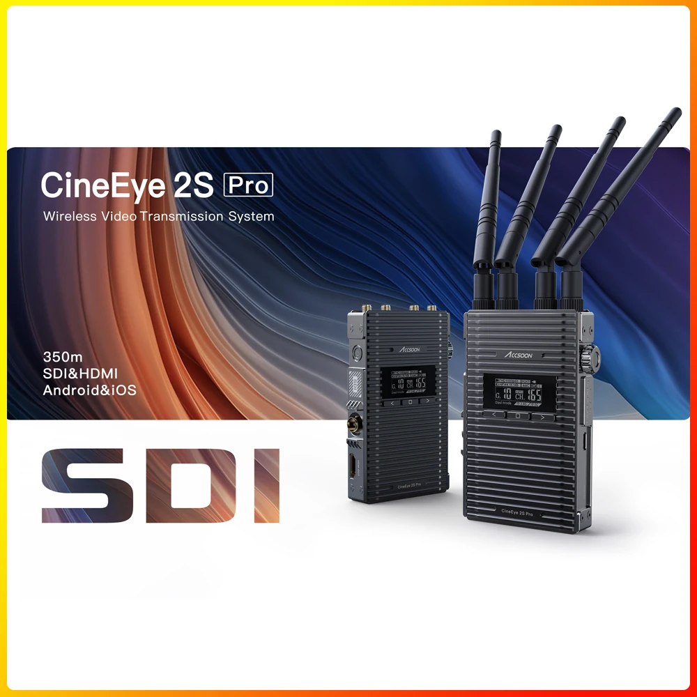 

ACCSOON CineEye 2 2S Pro 2,4 ГГц 5 ГГц двухканальная Беспроводная передача видео монитор система SDI 1080P 60fps 350m для камеры