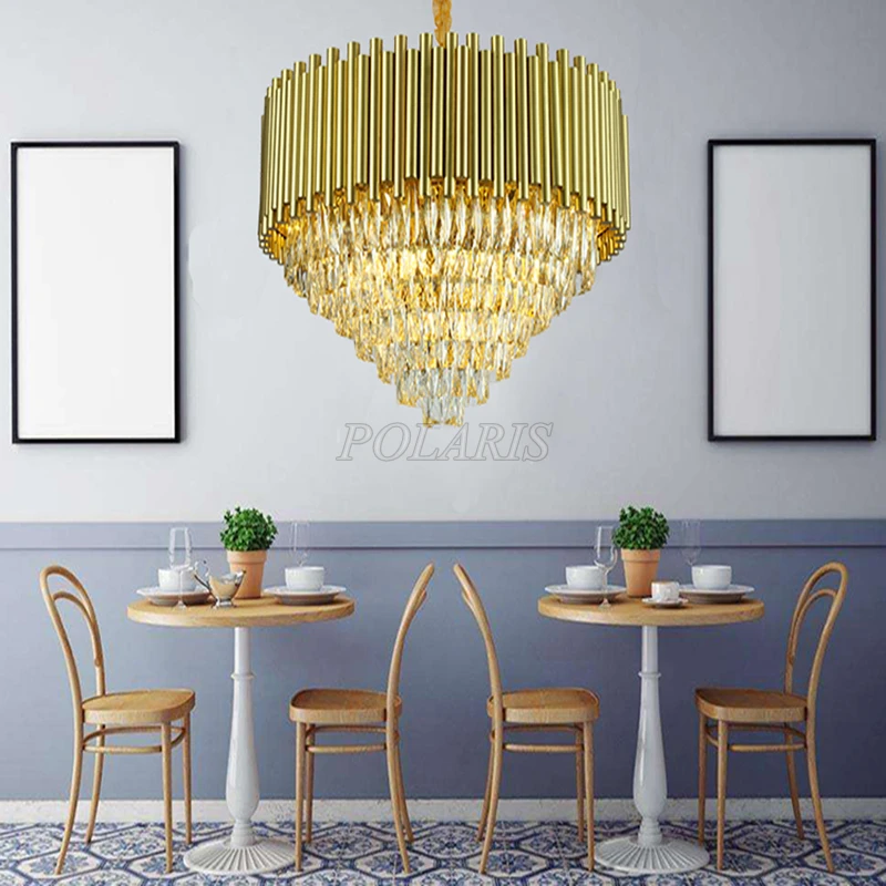 Современный роскошный хрустальный светильник люстра Квадратный светодиодный