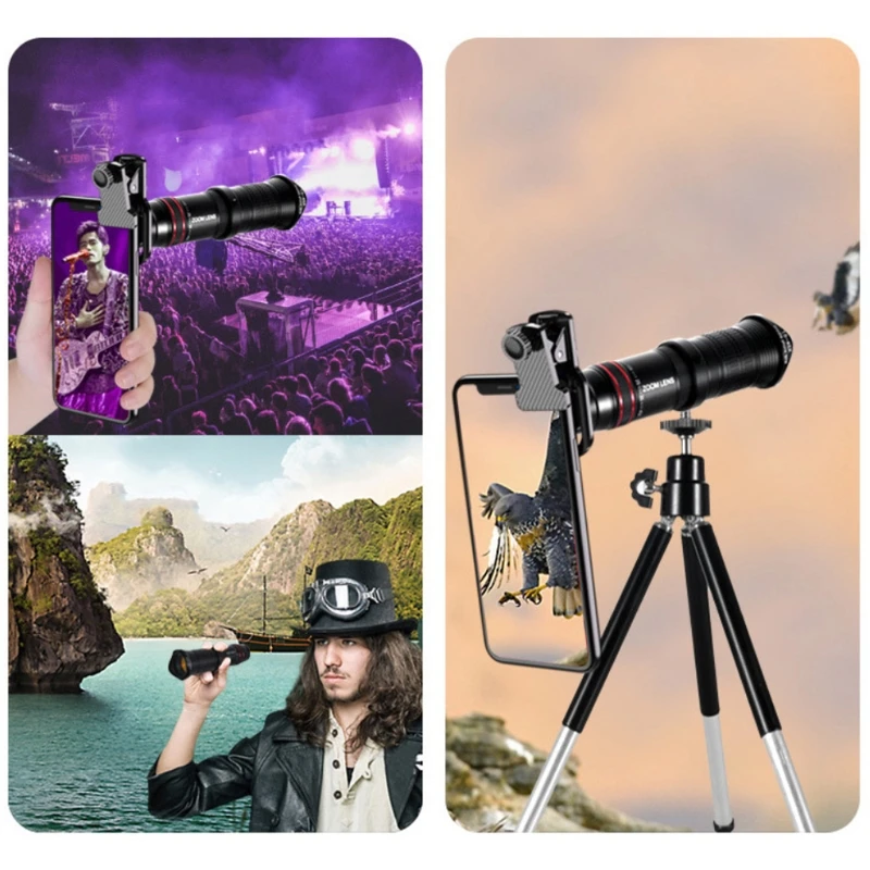 

Universal 15-45X Clip-On Telephoto Telescope Camera Mobile Phone Zoom lens Tripo