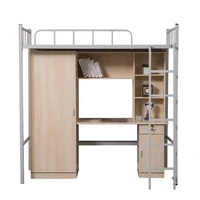 bunk bed dormitory high loft home bedroom multifunction single nap teenage adult bed twin bed frame with guardrail 90100120cm