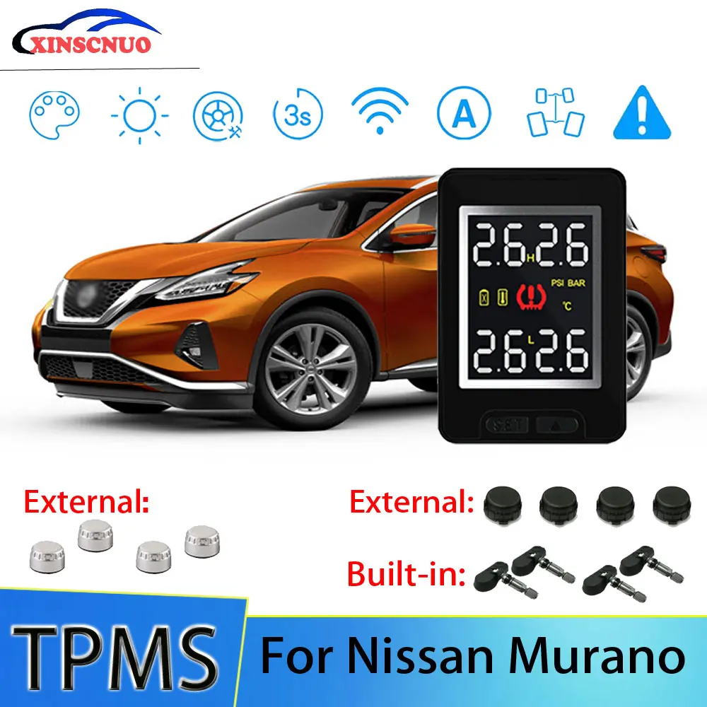 

XINSCNUO Автомобильная электроника Беспроводная для Nissan Murano система контроля давления в шинах датчик ЖК-дисплей