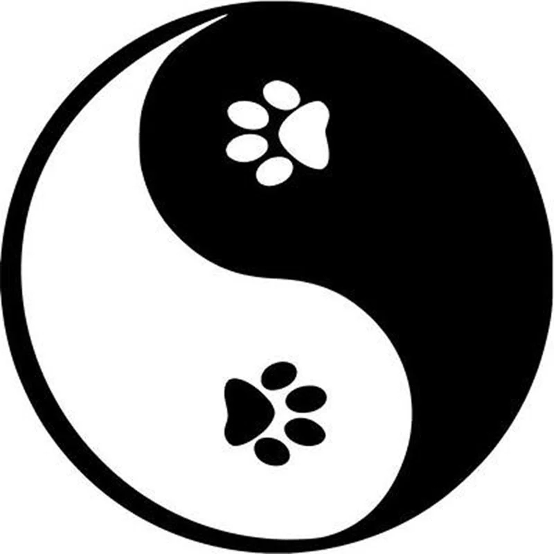 15 см * Ying Yang собачьих лап символическое Мода автомобилей стикеры