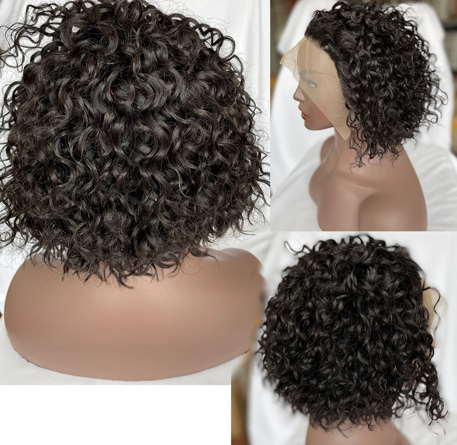 Human Hair Curly Bob Wig Glueless Lace Front Wigs Short Curly Bob Wigs For Black Women Pre Plucked with Baby Hair 150% Density