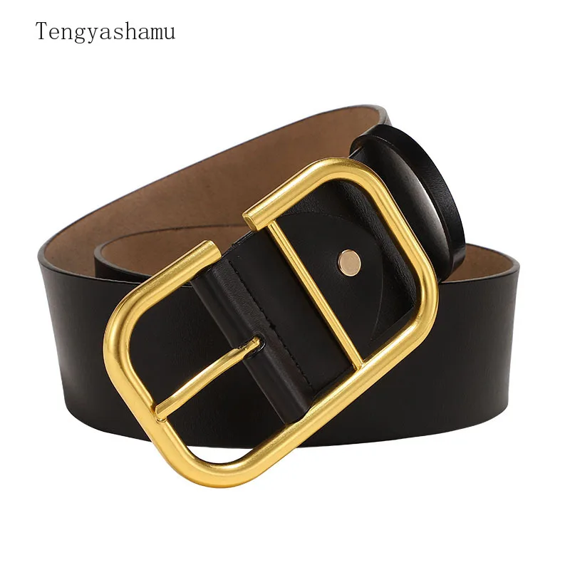 

Women Belts Luxury Brand Top Quality Leather Designers Cowskin Style Wear with Dress Strap Width 4.5cm Formal Gentlewoman Belt