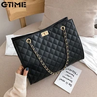 black big tote bags for chain crossbody bag diamond lattice shoulder bag female large leather plaid shopper handbags zynwy 301